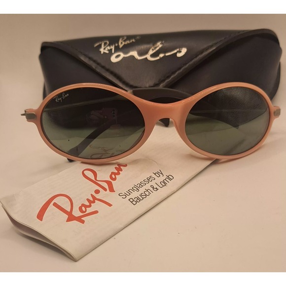Ray-Ban Accessories - Vintage Pink Ray-Ban Orbs Sunglasses 80's Oval Bausch & Lomb Flash Mirror Lenses